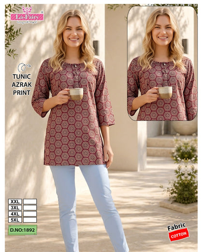 Design 1892 La Fairy Cotton Short Kurtis Supplier Gujarat