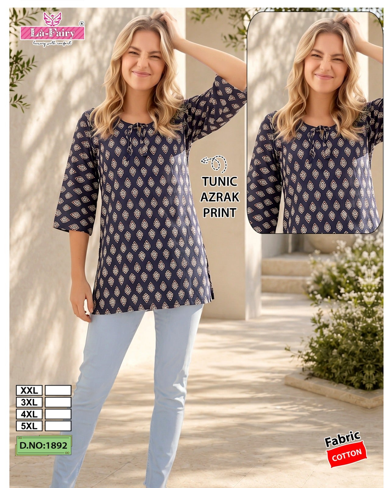 Design 1892 La Fairy Cotton Short Kurtis Supplier Gujarat