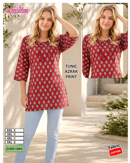 Design 1892 La Fairy Cotton Short Kurtis Supplier Gujarat