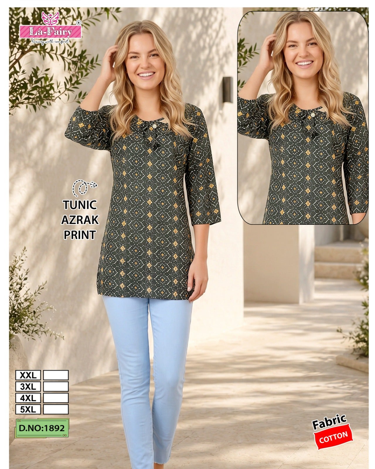 Design 1892 La Fairy Cotton Short Kurtis Supplier Gujarat