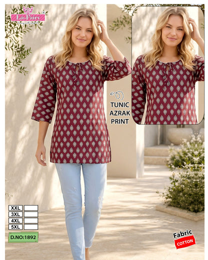 Design 1892 La Fairy Cotton Short Kurtis Supplier Gujarat