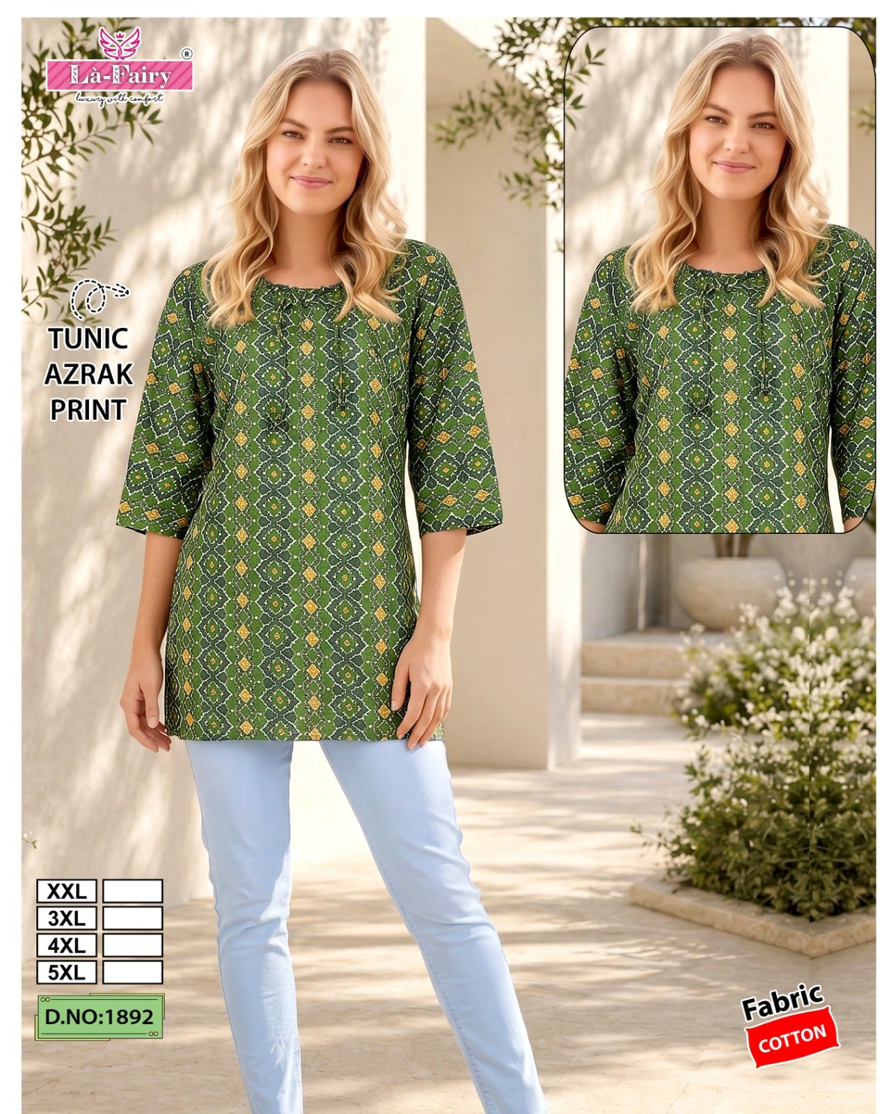 Design 1892 La Fairy Cotton Short Kurtis Supplier Gujarat