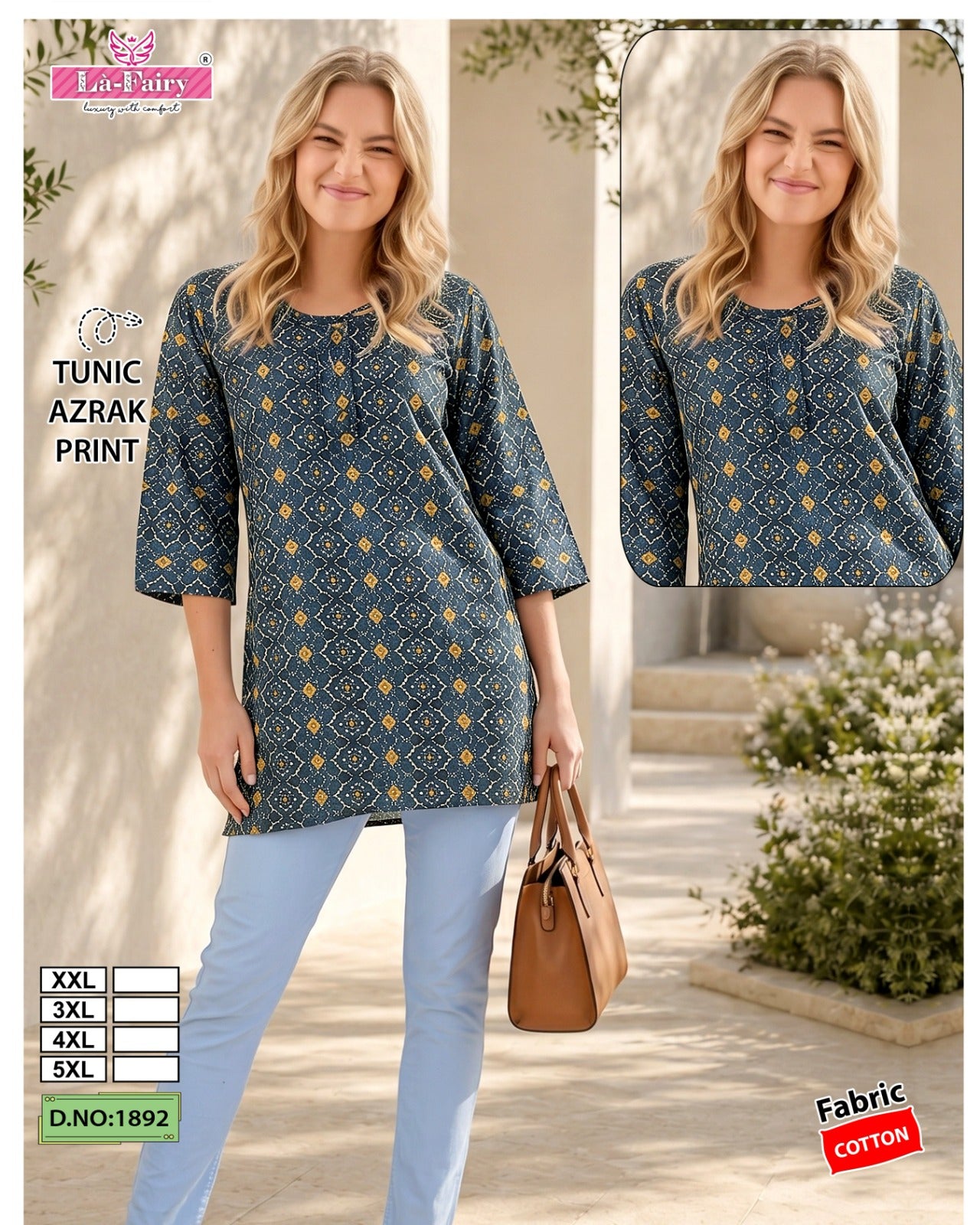 Design 1892 La Fairy Cotton Short Kurtis Supplier Gujarat