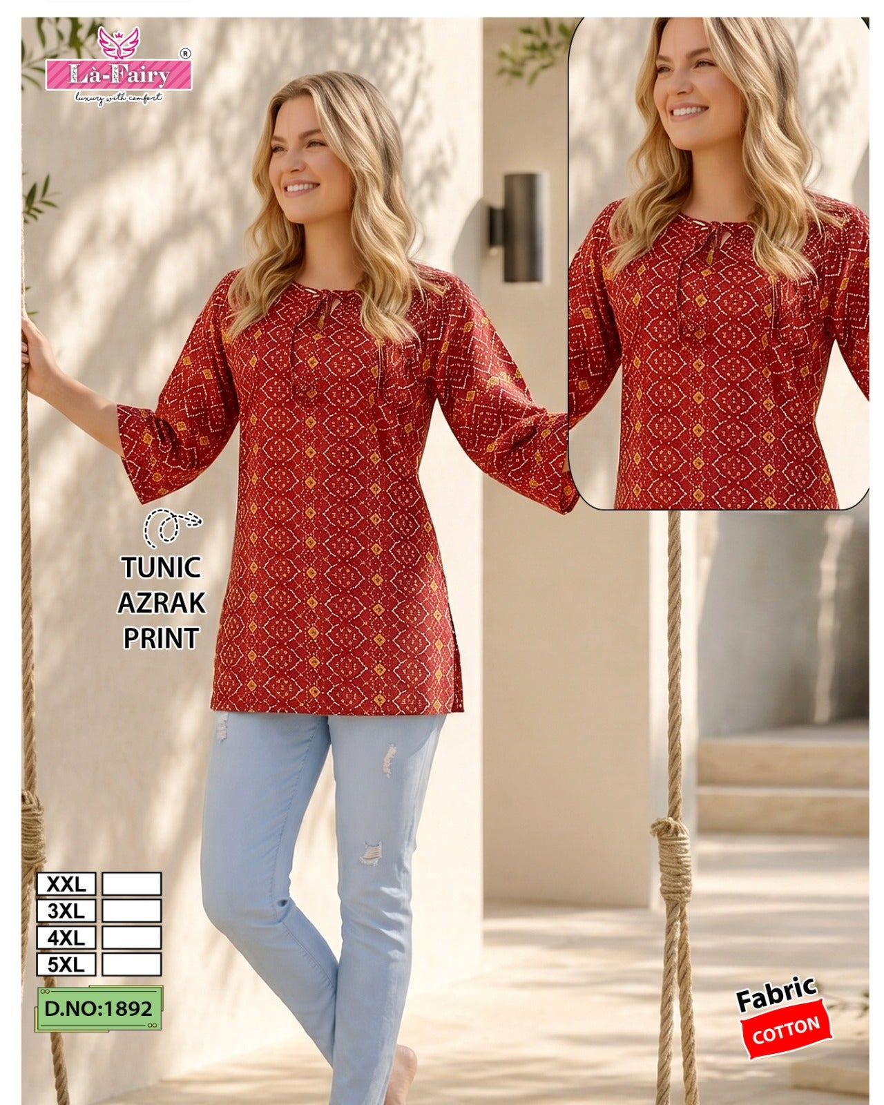 Design 1892 La Fairy Cotton Short Kurtis Supplier Gujarat