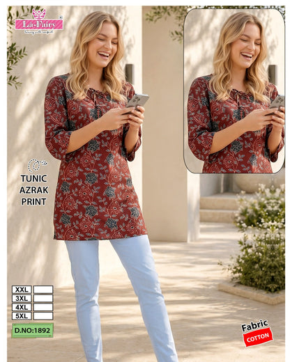 Design 1892 La Fairy Cotton Short Kurtis Supplier Gujarat