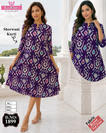 Design 1899 La Fairy Reyon Anarkali Kurtis Wholesale Price