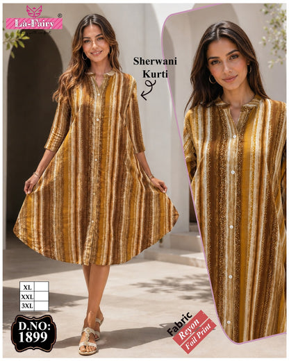 Design 1899 La Fairy Reyon Anarkali Kurtis Wholesale Price