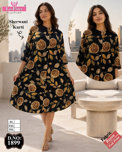 Design 1899 La Fairy Reyon Anarkali Kurtis Wholesale Price
