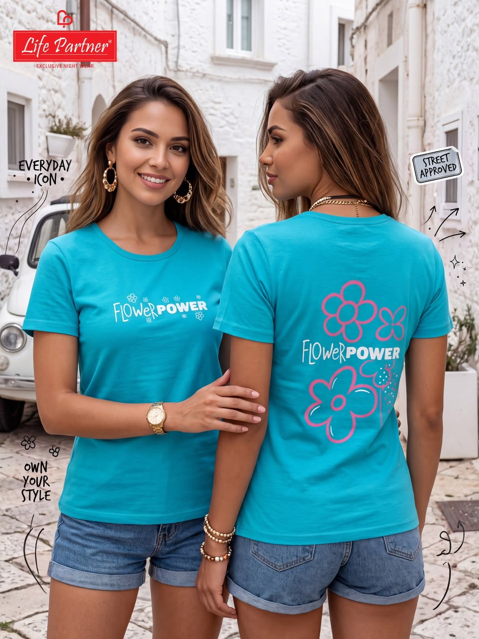 Design 18 Life Partner Hosiery Cotton Women Tshirt Wholesaler Ahmedabad