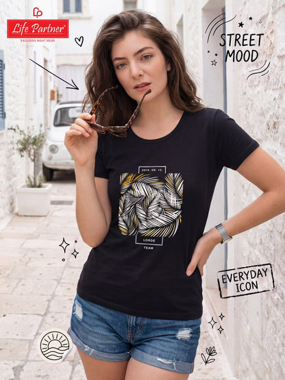 Design 18 Life Partner Hosiery Cotton Women Tshirt Wholesaler Ahmedabad