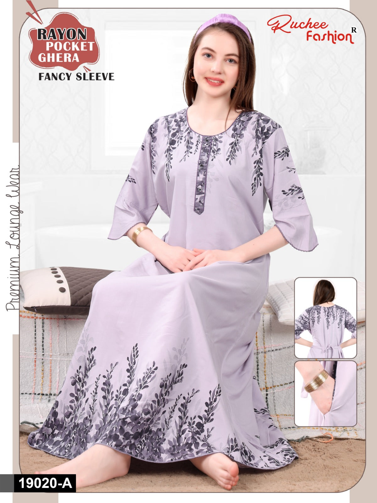 Design 19014-19022 Ruchee Fashion Rayon Night Gowns Exporter