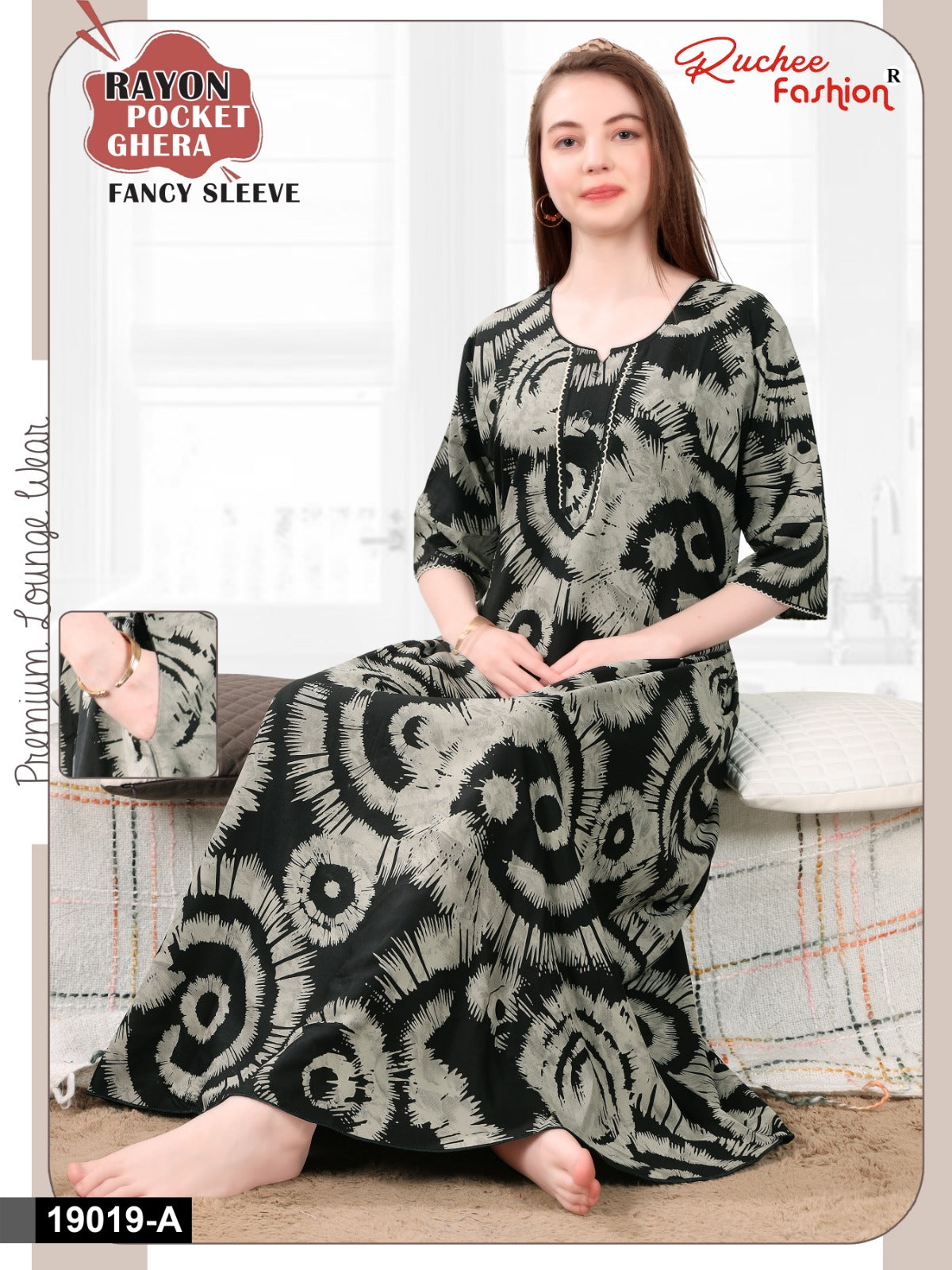 Design 19014-19022 Ruchee Fashion Rayon Night Gowns Exporter