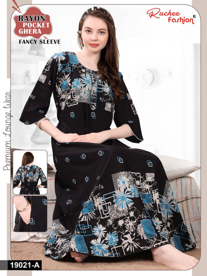 Design 19014-19022 Ruchee Fashion Rayon Night Gowns Exporter