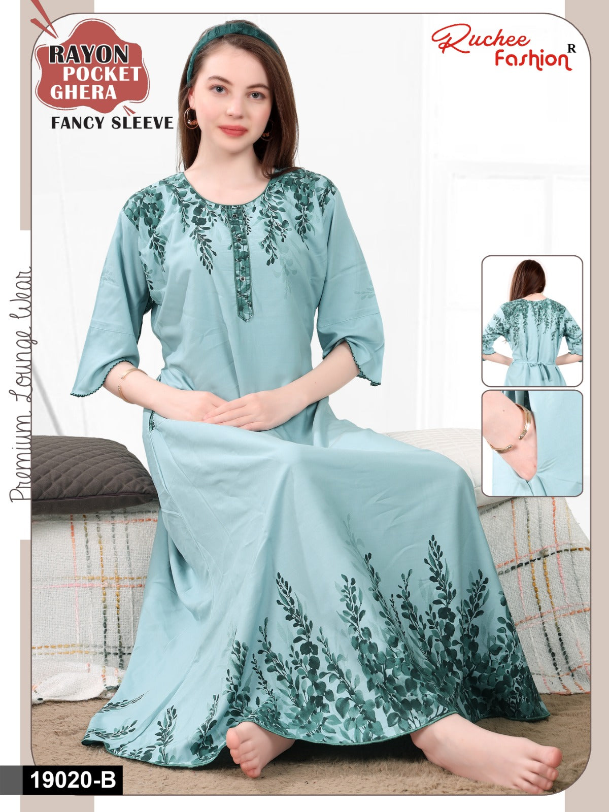 Design 19014-19022 Ruchee Fashion Rayon Night Gowns Exporter