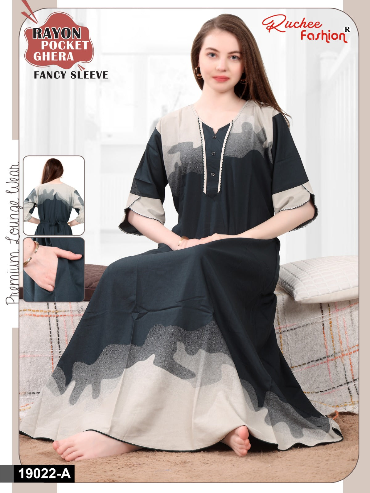 Design 19014-19022 Ruchee Fashion Rayon Night Gowns Exporter