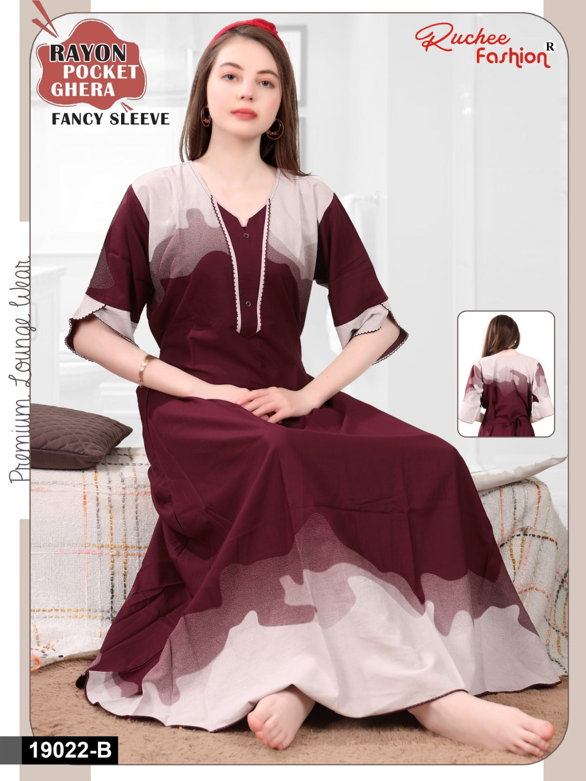 Design 19014-19022 Ruchee Fashion Rayon Night Gowns Exporter