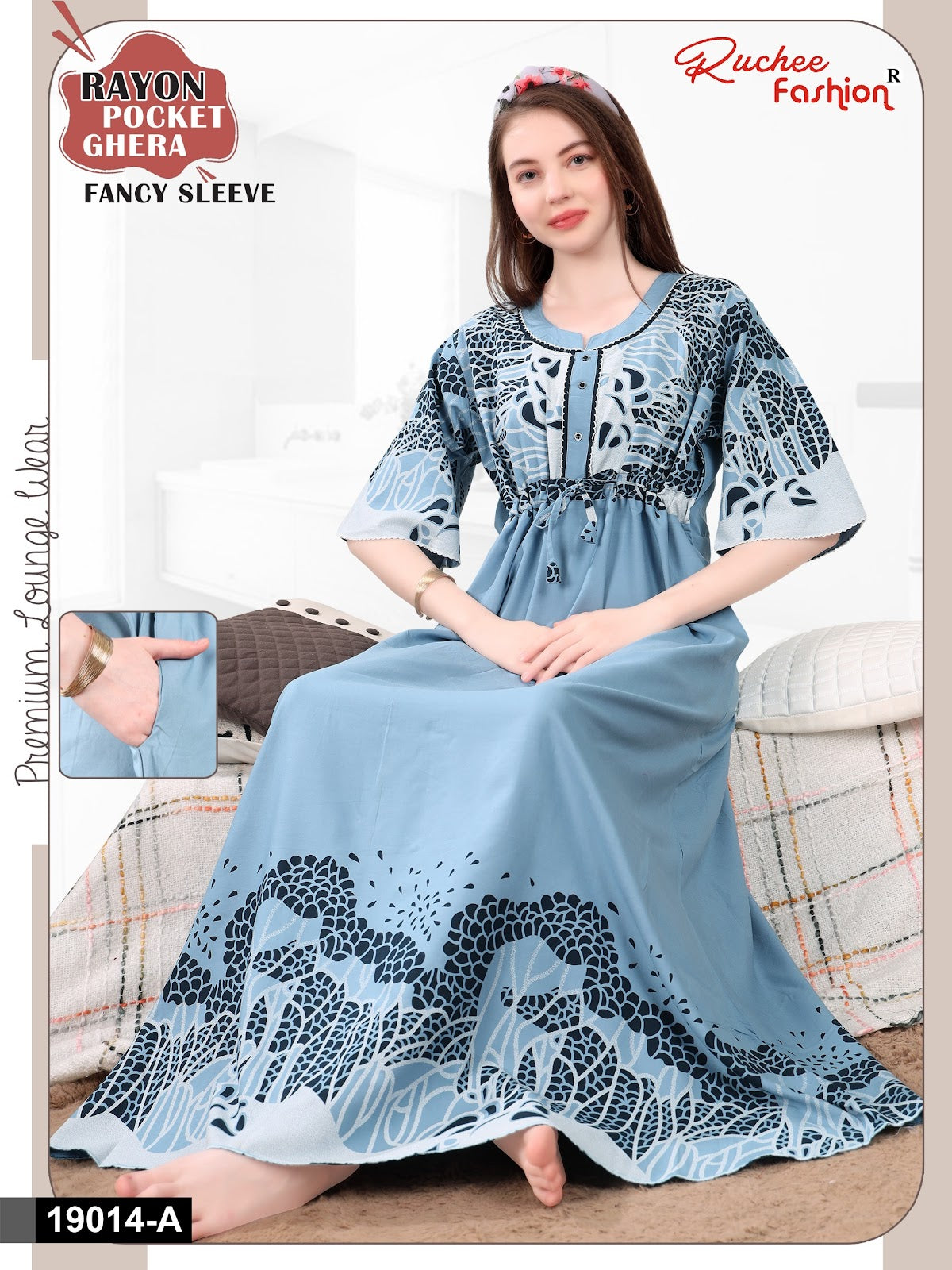 Design 19014-19022 Ruchee Fashion Rayon Night Gowns Exporter