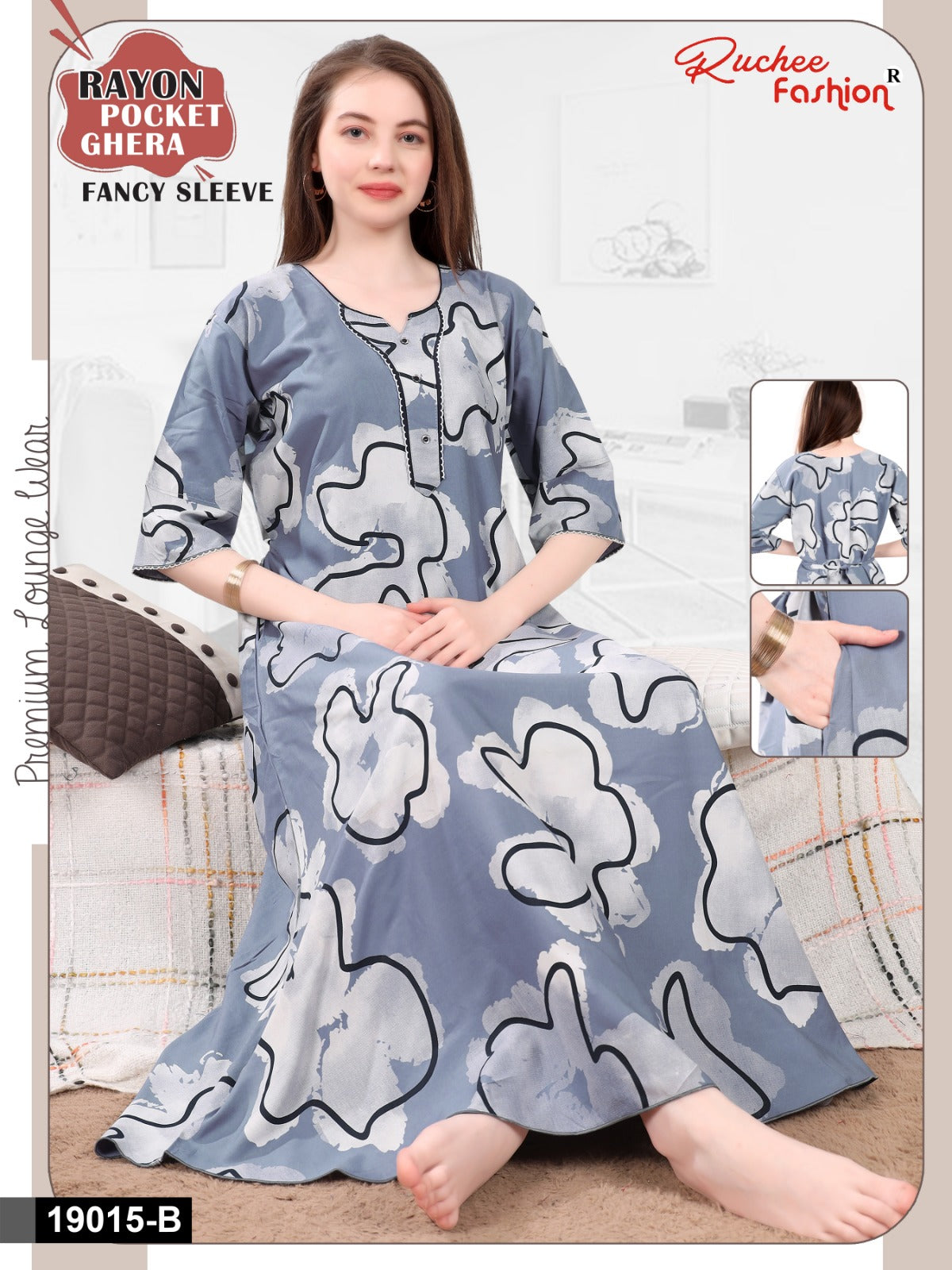 Design 19014-19022 Ruchee Fashion Rayon Night Gowns Exporter