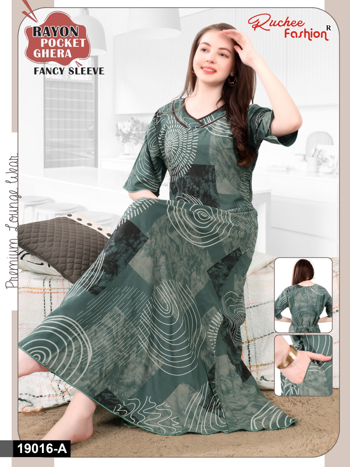 Design 19014-19022 Ruchee Fashion Rayon Night Gowns Exporter