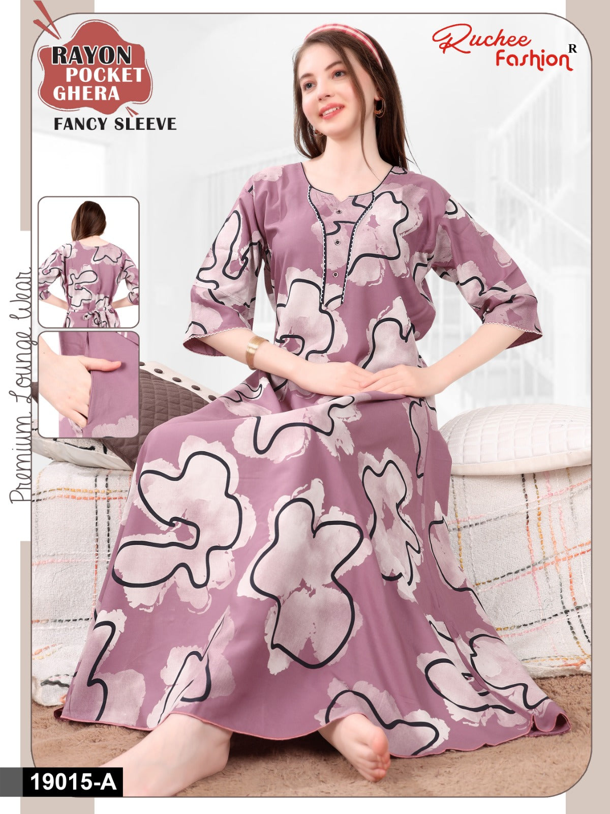 Design 19014-19022 Ruchee Fashion Rayon Night Gowns Exporter