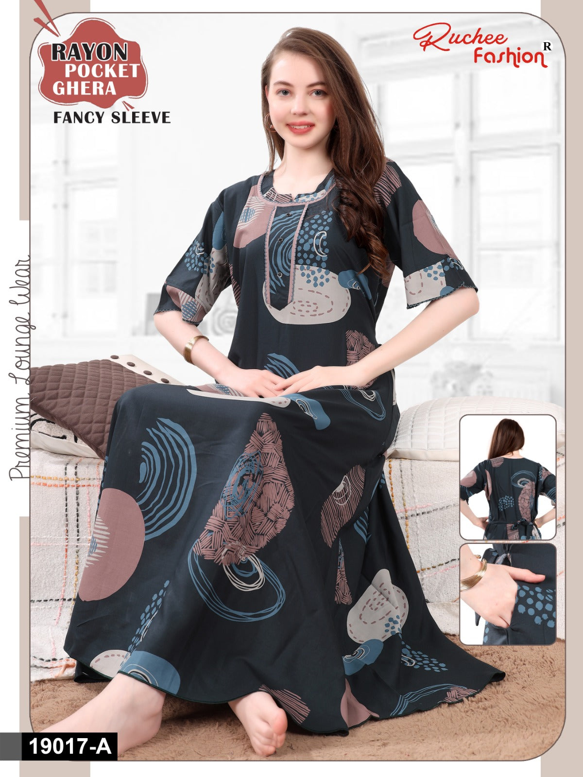 Design 19014-19022 Ruchee Fashion Rayon Night Gowns Exporter