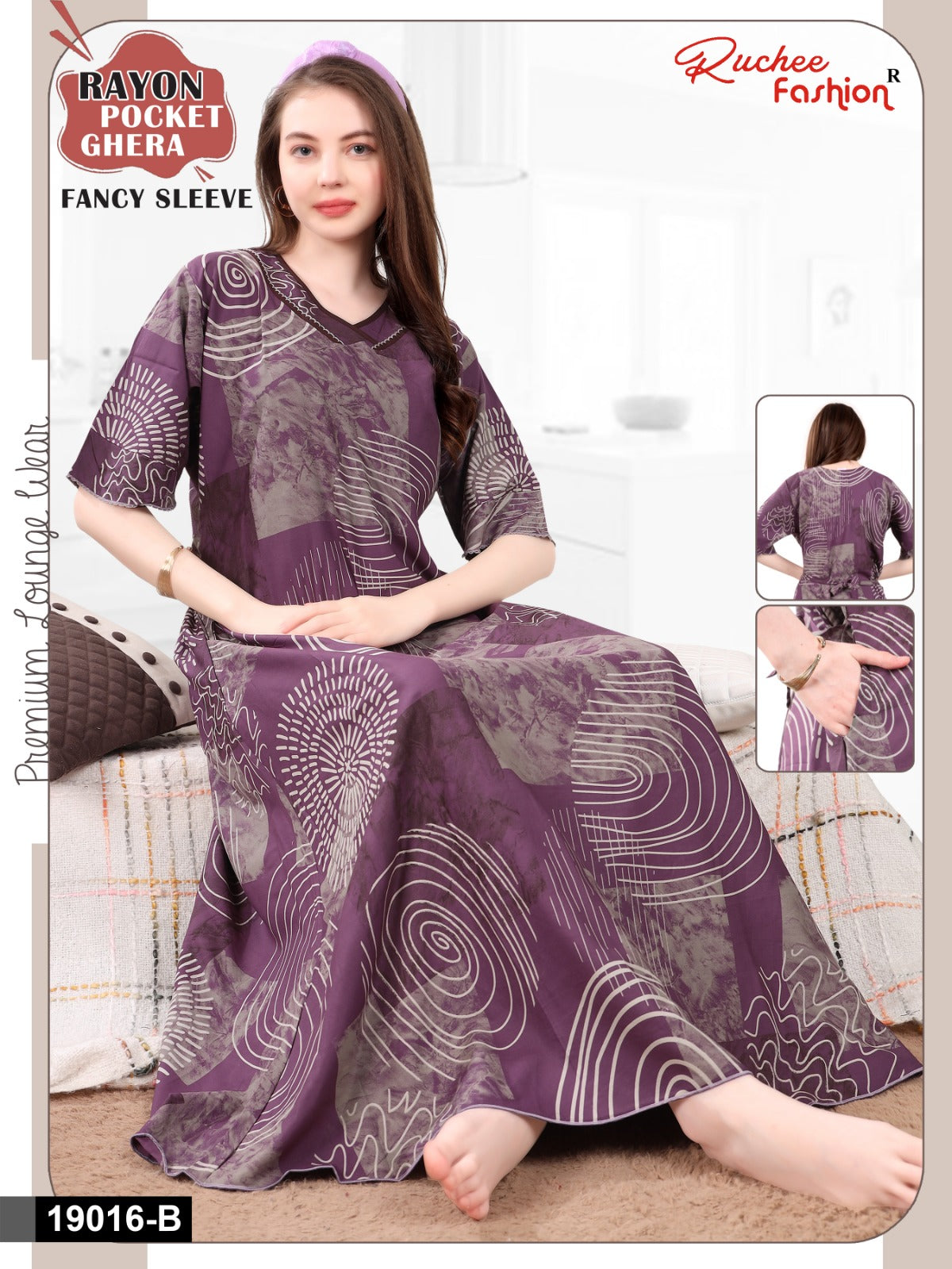 Design 19014-19022 Ruchee Fashion Rayon Night Gowns Exporter