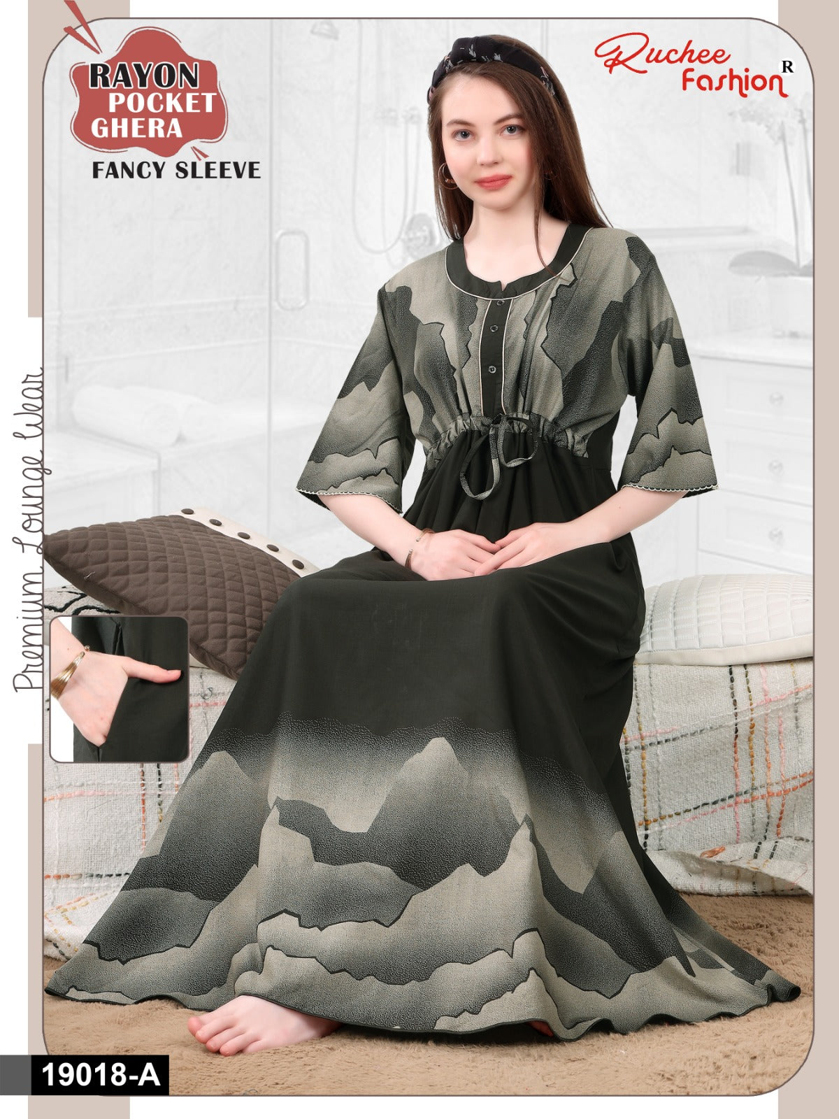 Design 19014-19022 Ruchee Fashion Rayon Night Gowns Exporter