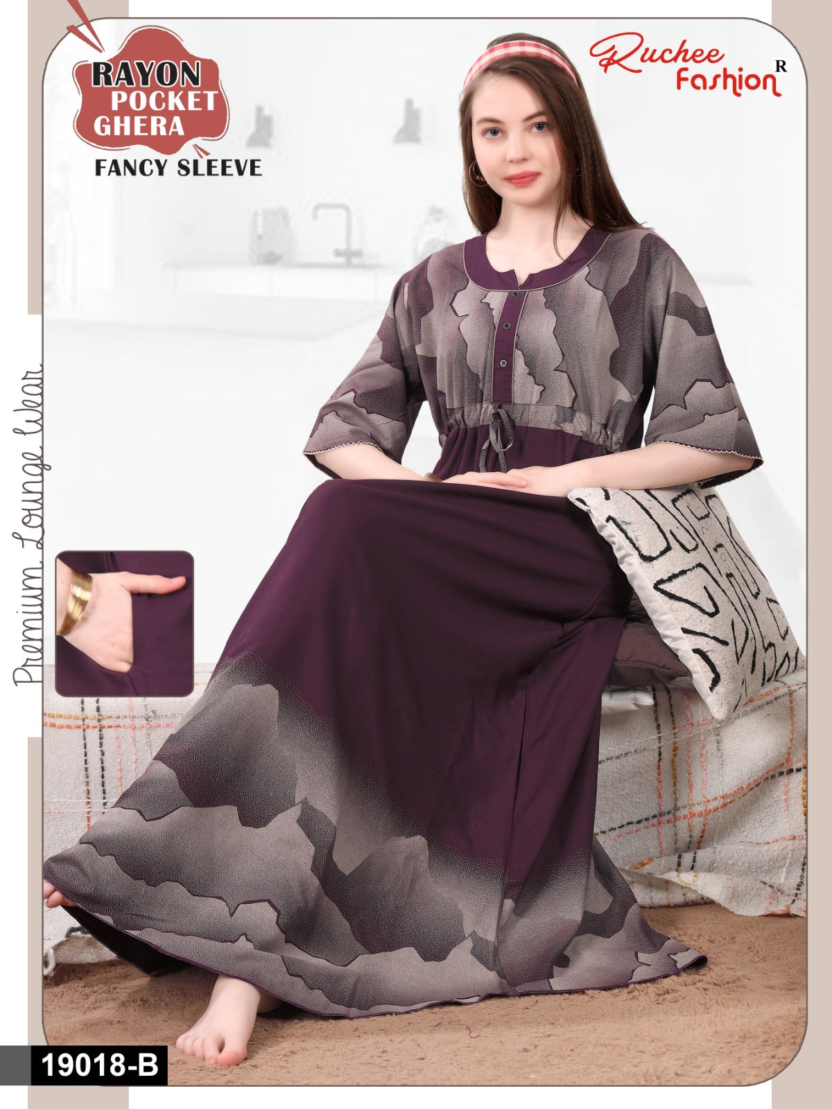 Design 19014-19022 Ruchee Fashion Rayon Night Gowns Exporter