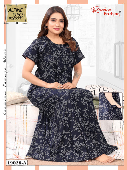 Design 19025 To 19031 Ruchee Fashion Alpine Night Gowns Exporter India