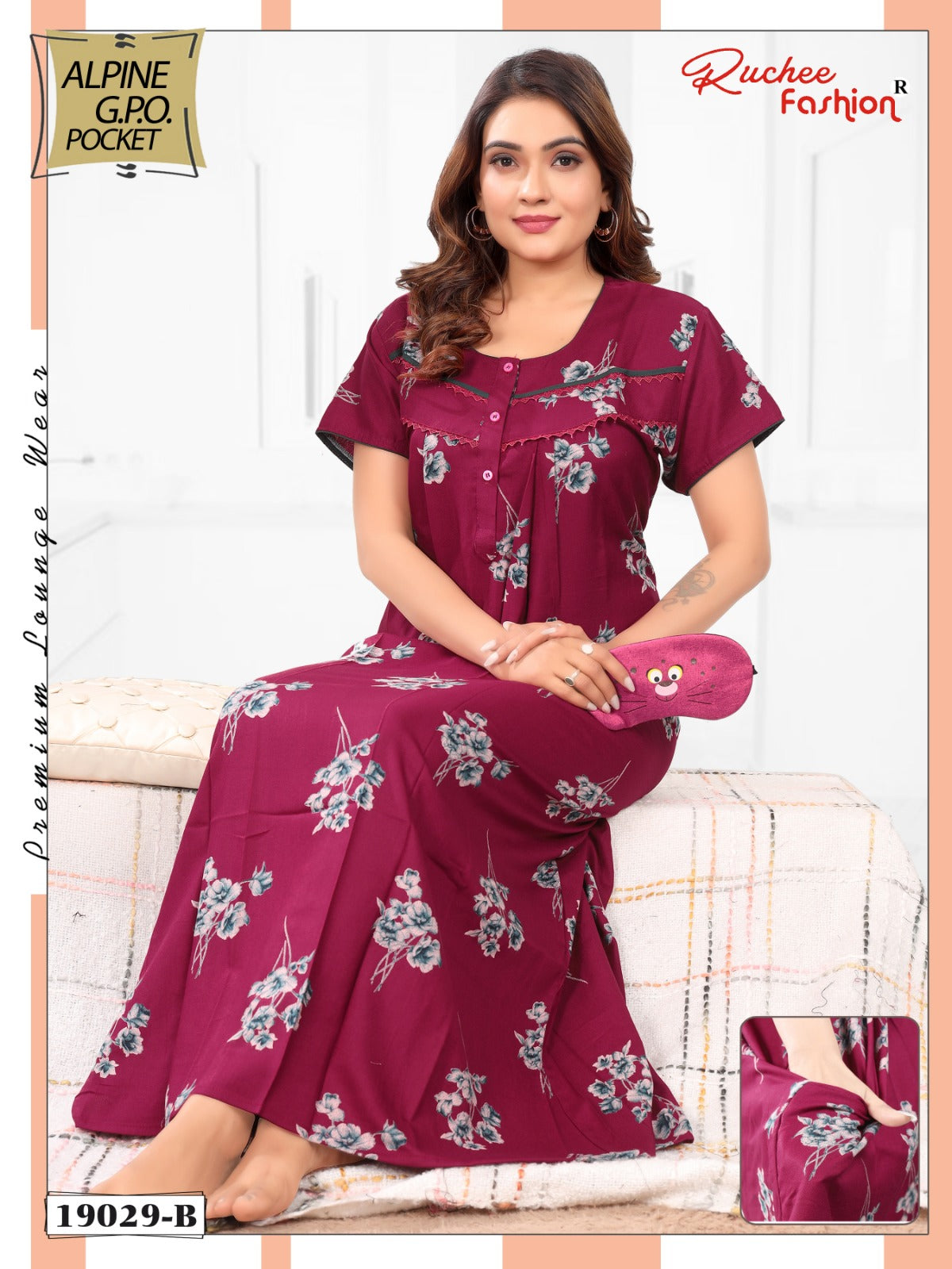 Design 19025 To 19031 Ruchee Fashion Alpine Night Gowns Exporter India