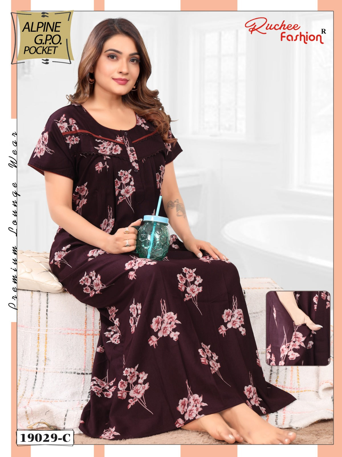 Design 19025 To 19031 Ruchee Fashion Alpine Night Gowns Exporter India