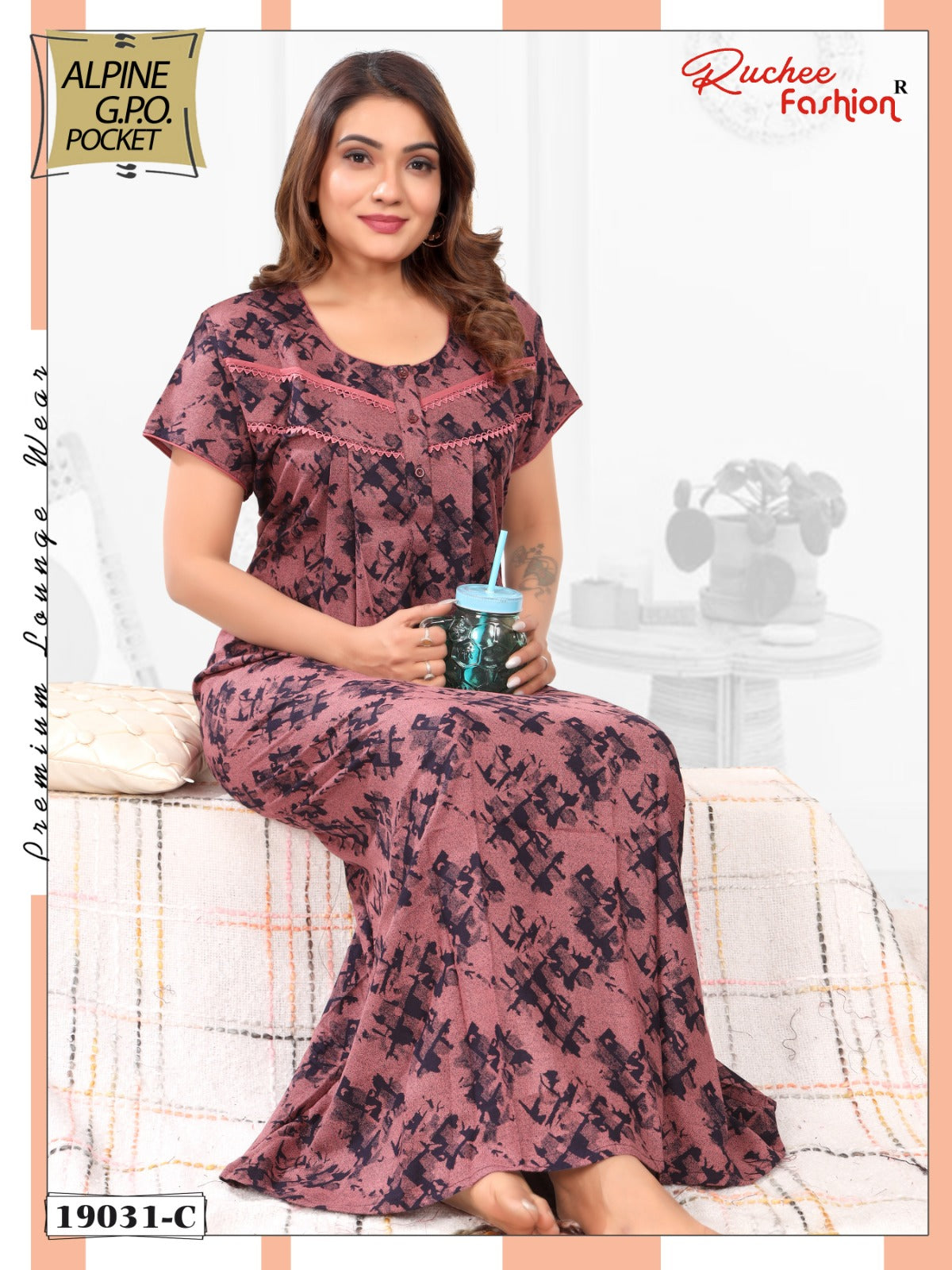 Design 19025 To 19031 Ruchee Fashion Alpine Night Gowns Exporter India