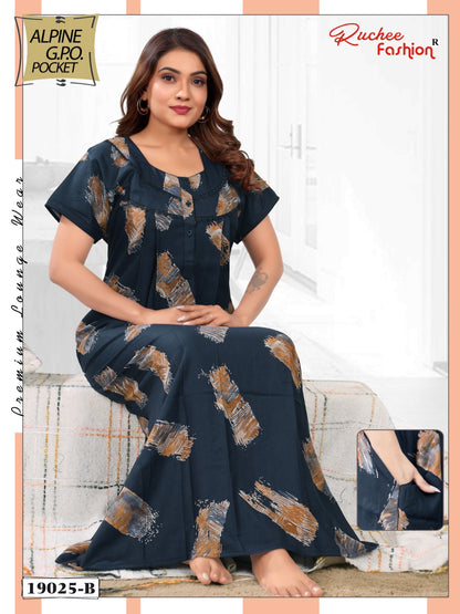 Design 19025 To 19031 Ruchee Fashion Alpine Night Gowns Exporter India