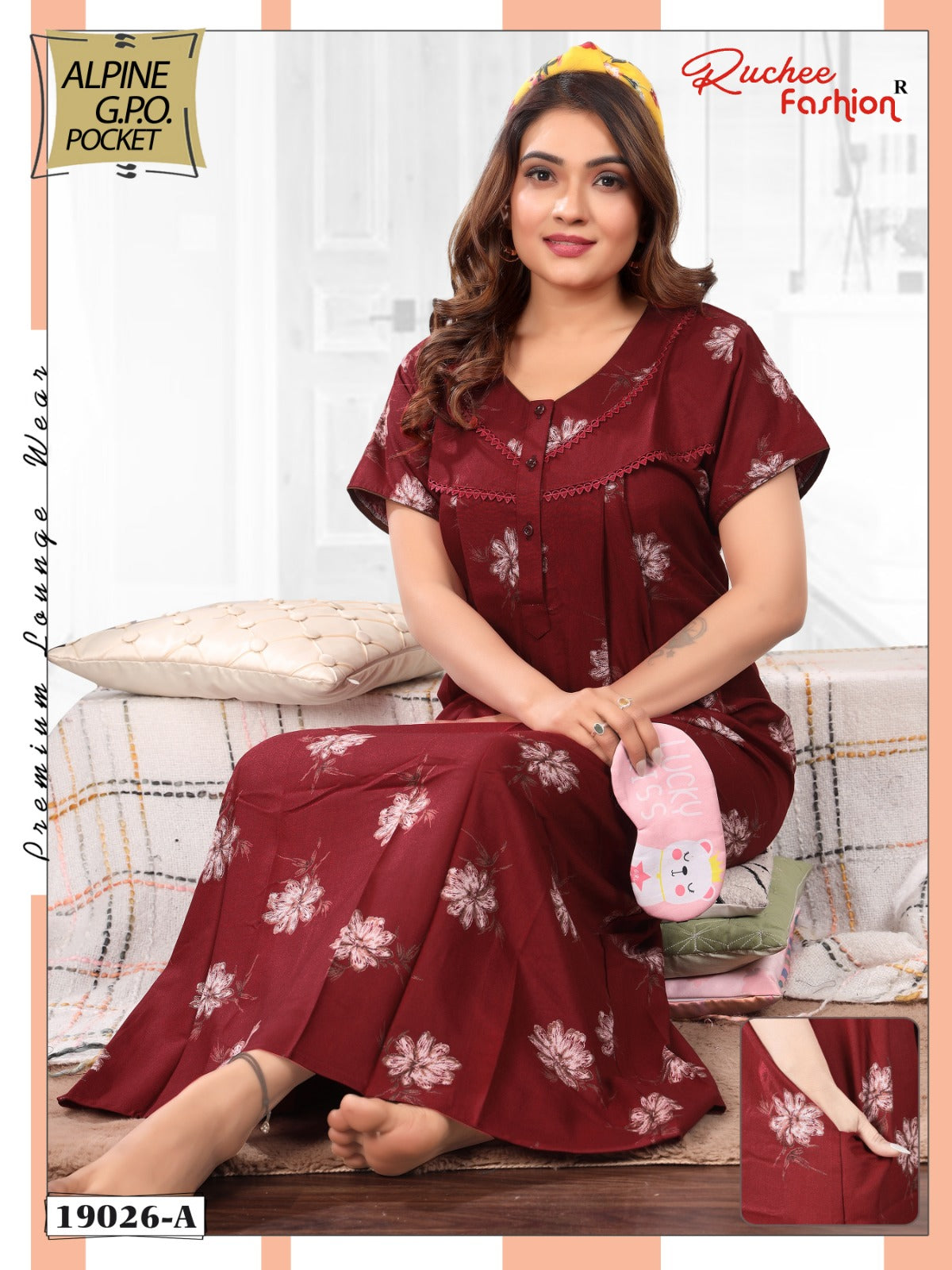 Design 19025 To 19031 Ruchee Fashion Alpine Night Gowns Exporter India