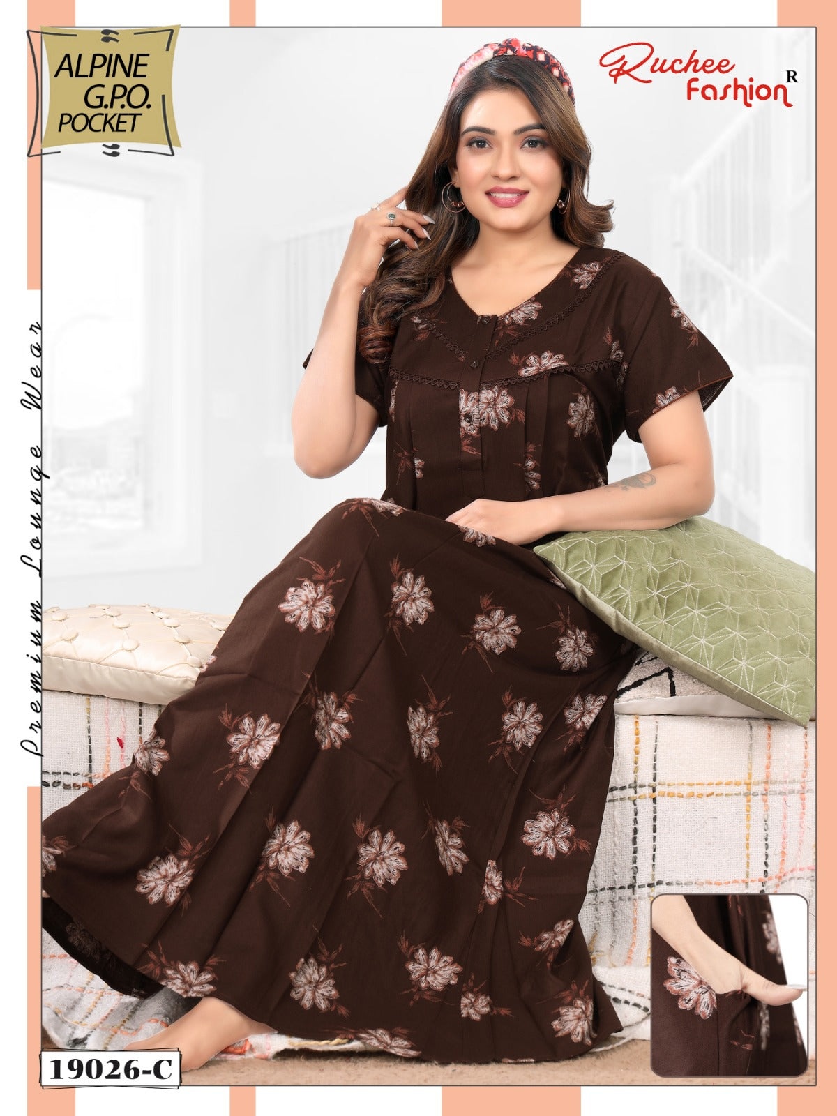 Design 19025 To 19031 Ruchee Fashion Alpine Night Gowns Exporter India