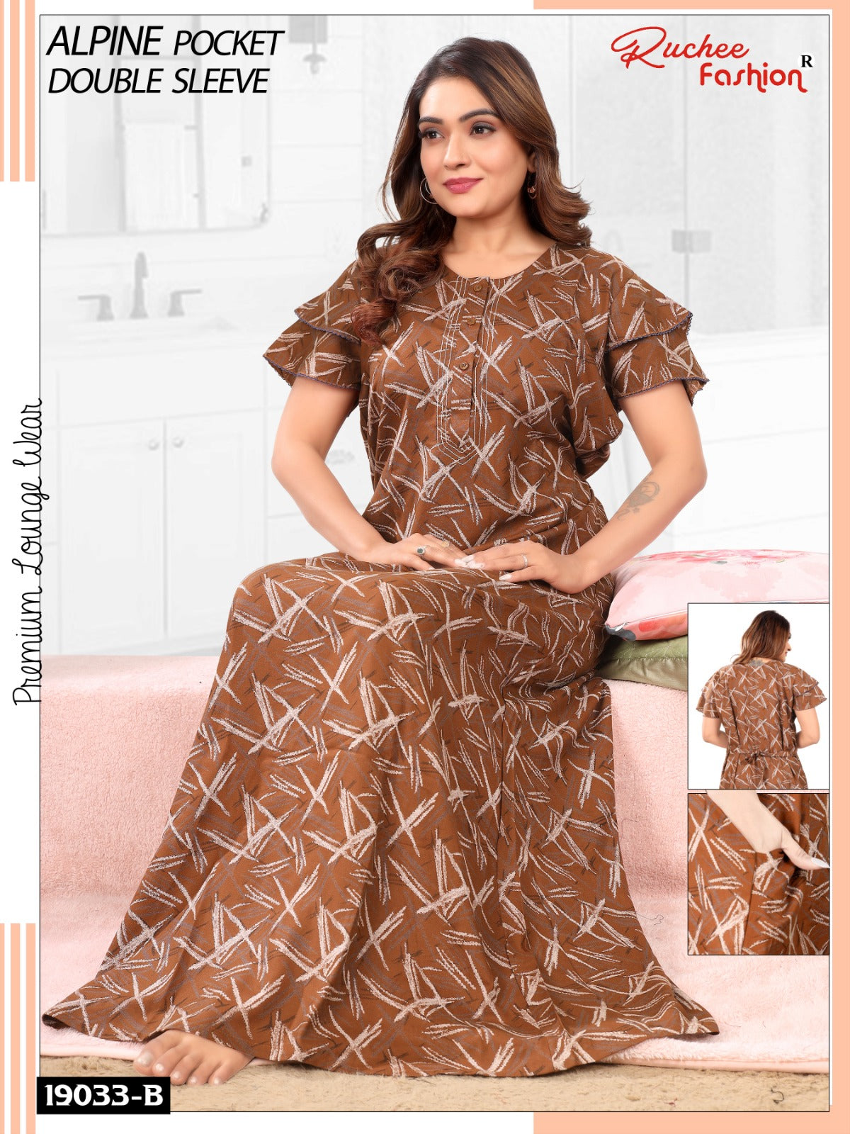 Design 19033 To 19034 Ruchee Fashion Alpine Night Gowns Wholesaler India