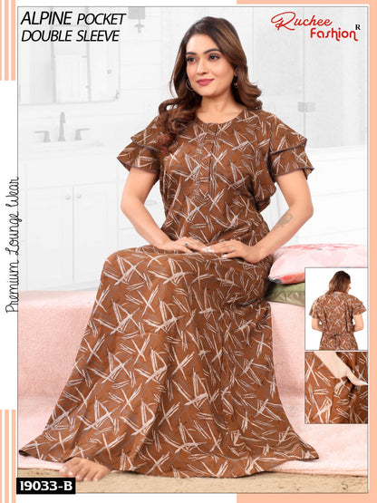 Design 19033 To 19034 Ruchee Fashion Alpine Night Gowns Wholesaler India