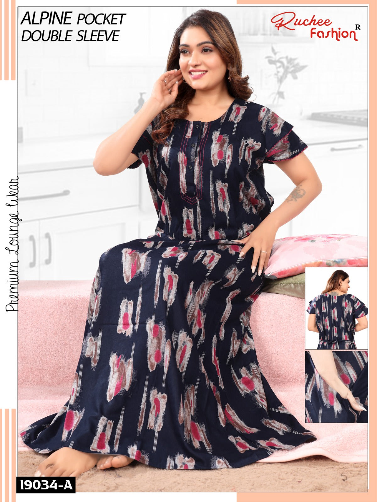 Design 19033 To 19034 Ruchee Fashion Alpine Night Gowns Wholesaler India