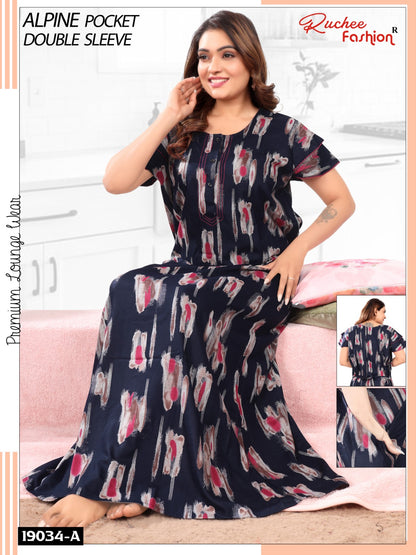 Design 19033 To 19034 Ruchee Fashion Alpine Night Gowns Wholesaler India