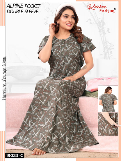 Design 19033 To 19034 Ruchee Fashion Alpine Night Gowns Wholesaler India