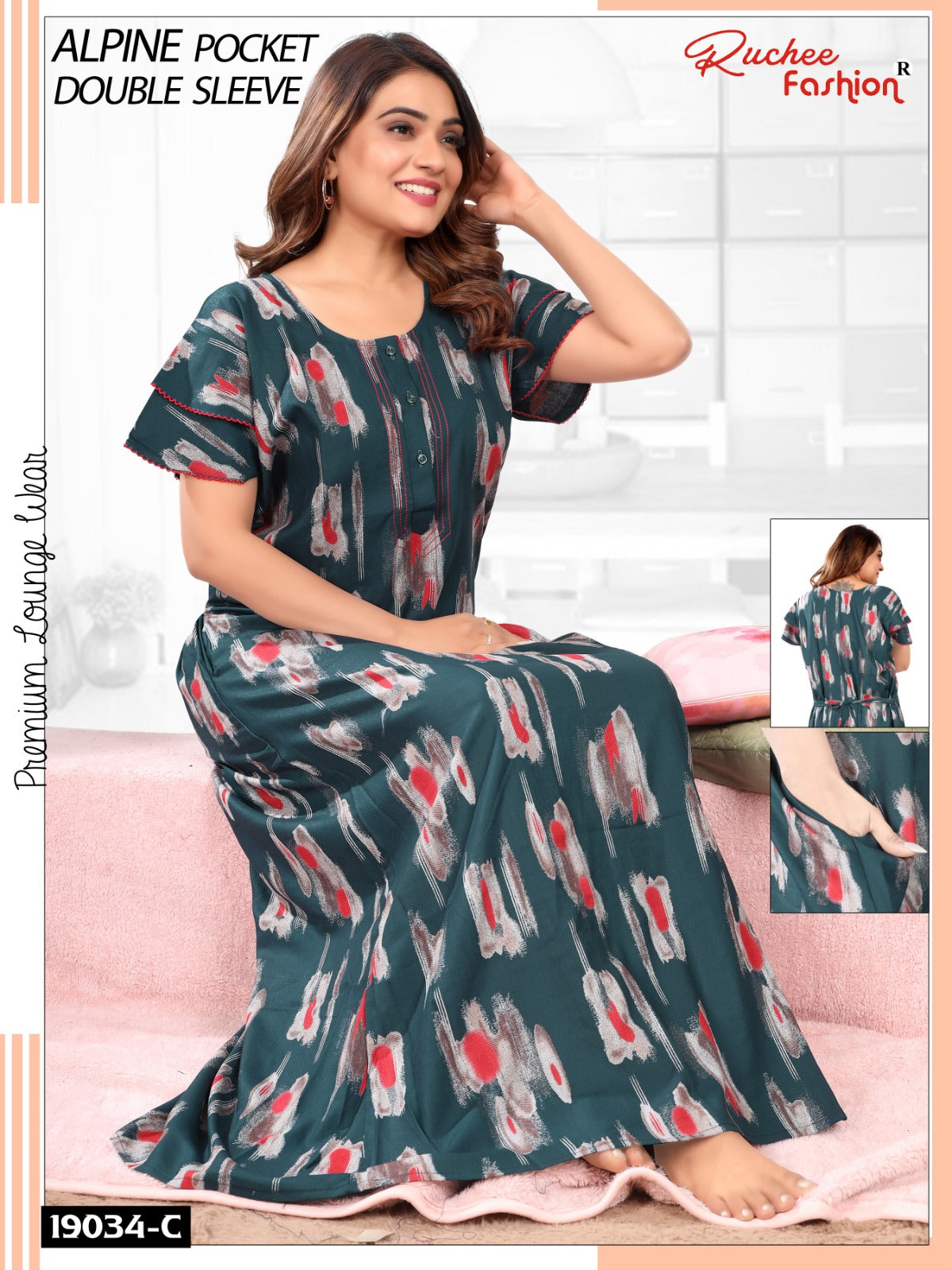 Design 19033 To 19034 Ruchee Fashion Alpine Night Gowns Wholesaler India