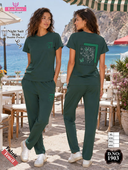 Design 1903 La Fairy Tencil Pyjama Night Suits Wholesale