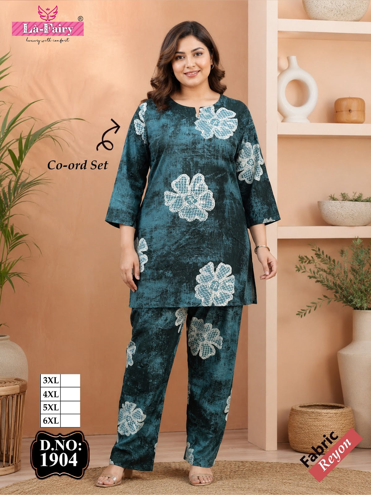 Design 1904 La Fairy Rayon 22Kg Co Ord Set Manufacturer