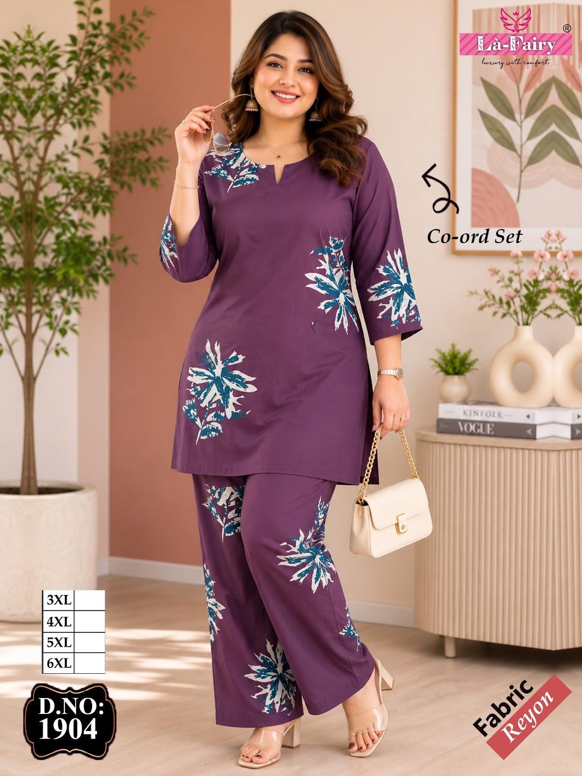 Design 1904 La Fairy Rayon 22Kg Co Ord Set Manufacturer
