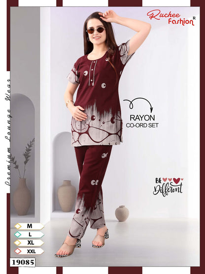 Design 19078-19085 Ruchee Fashion Rayon Co Ord Set Wholesale