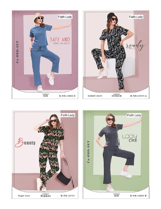 Design 190825 Faith Lady Pyjama Night Suits Supplier Gujarat