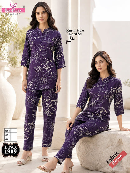 Design 1909 La Fairy Reyon Co Ord Set Wholesaler India