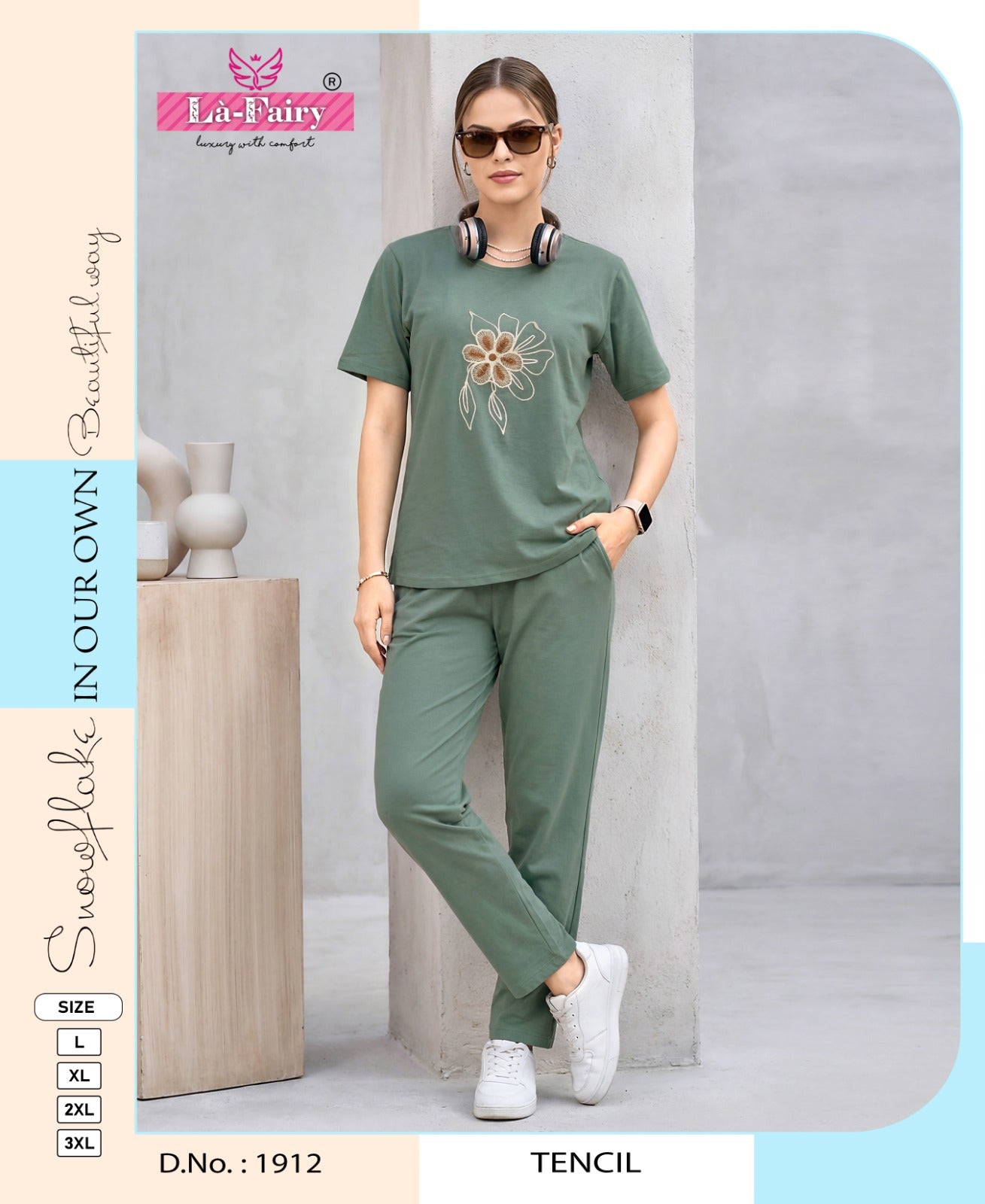 Design 1912 La Fairy Tencil Pyjama Night Suits Manufacturer Ahmedabad