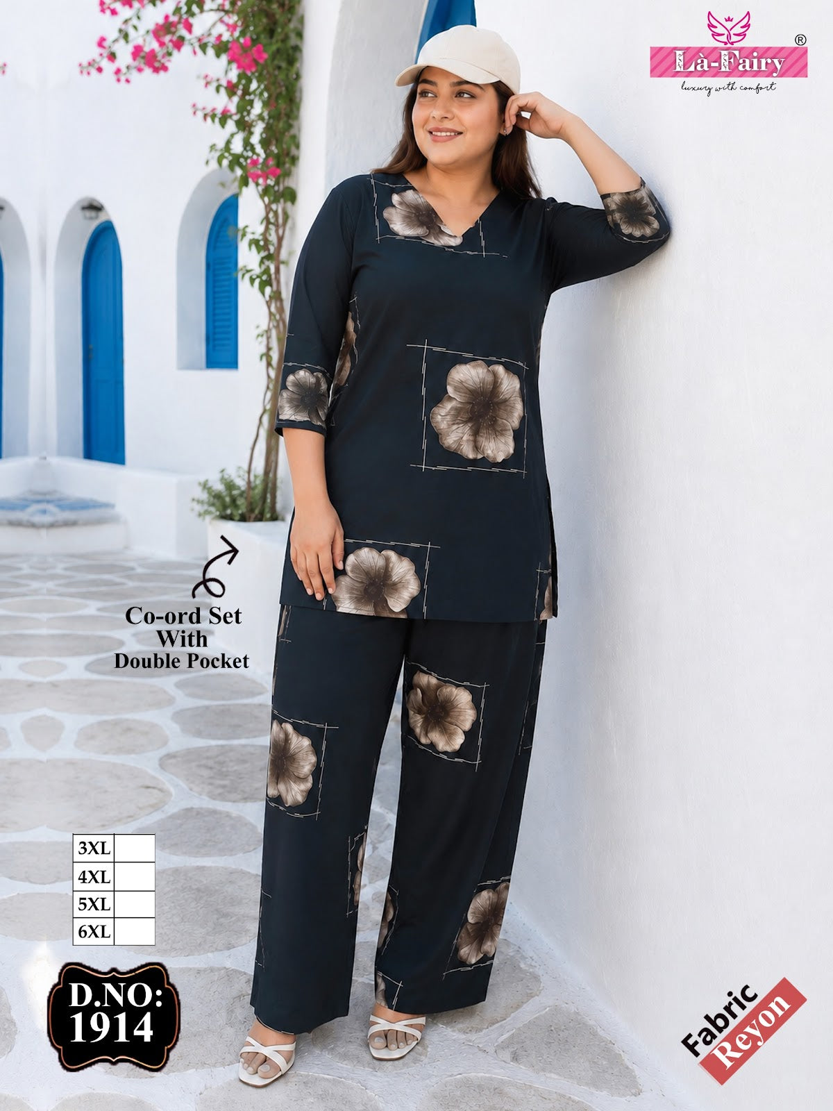 Design 1914 La Fairy Rayon 22Kg Co Ord Set Wholesale Rate