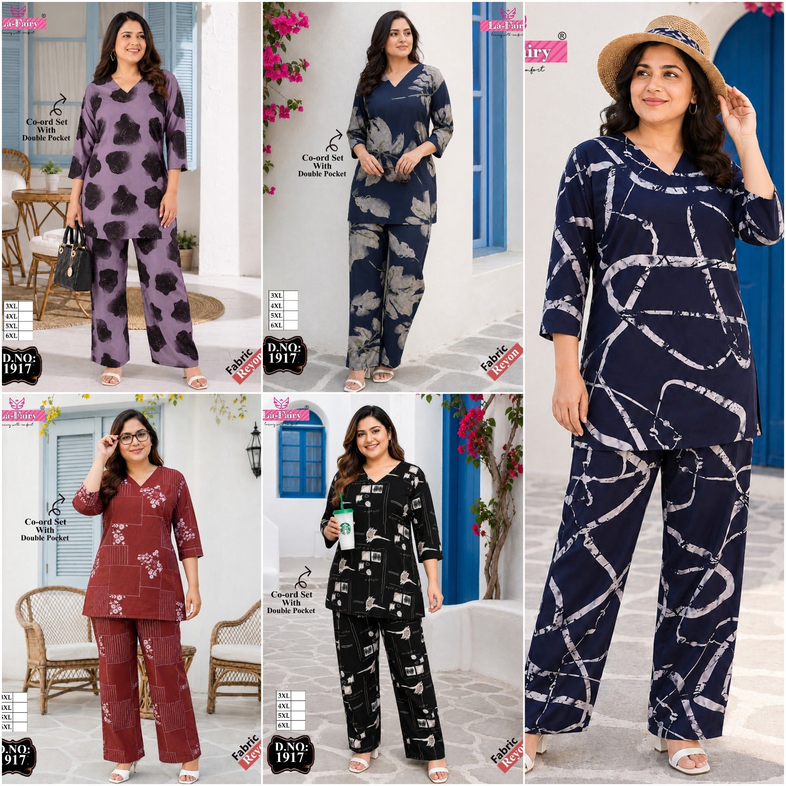Design 1917 Plus Size La Fairy Reyon Co Ord Set Manufacturer Ahmedabad